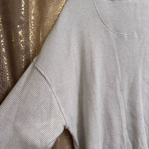 Aerie Light Gray White Textured Knit Oversized Lightweight Sweater XS - Picture 6 of 6